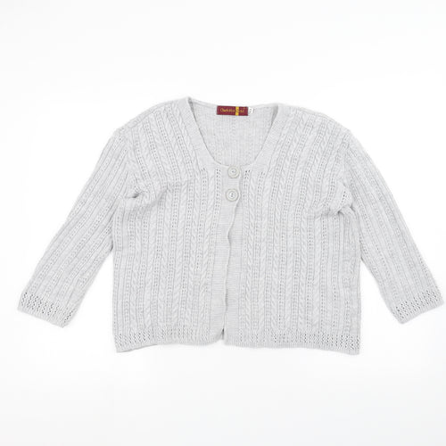Charlotte Gold Womens Grey  Knit Jacket Coatigan Size XL
