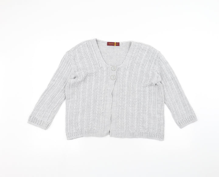 Charlotte Gold Womens Grey  Knit Jacket Coatigan Size XL