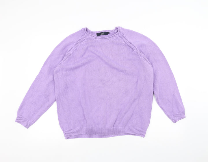 ISLE Womens Purple  Knit Pullover Jumper Size S