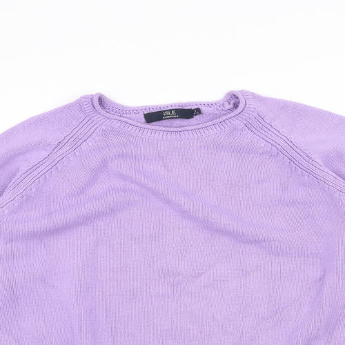 ISLE Womens Purple  Knit Pullover Jumper Size S