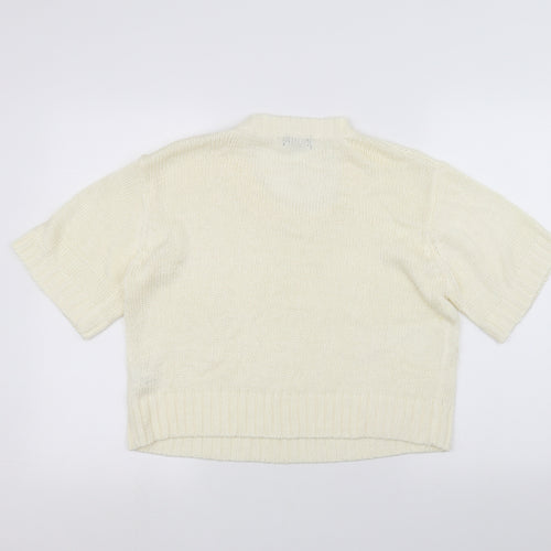 F&F Womens White  Knit Pullover Jumper Size 14