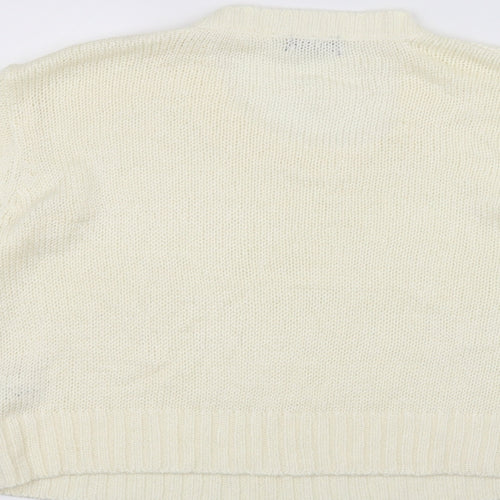 F&F Womens White  Knit Pullover Jumper Size 14