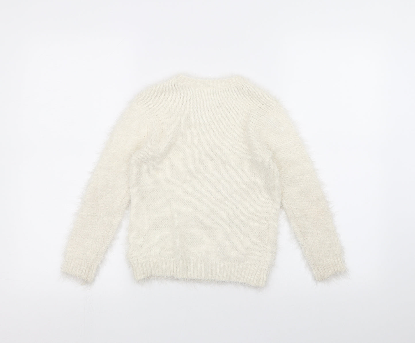 F&F Girls White   Pullover Jumper Size 7-8 Years
