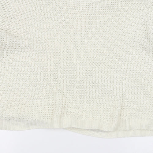 Missguided Womens White  Knit Pullover Jumper Size 14