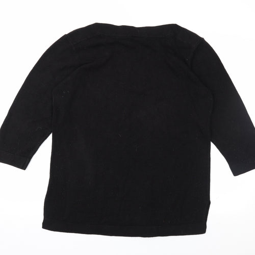 Preworn Mens Black   Henley Jumper Size L
