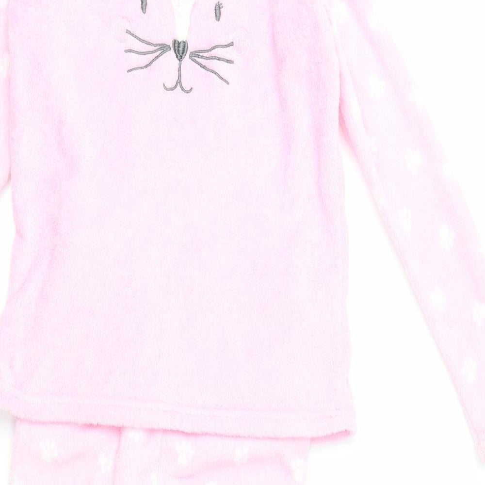 Preworn Girls Pink Animal Print  Cami Pyjama Set Size 12-13 Years