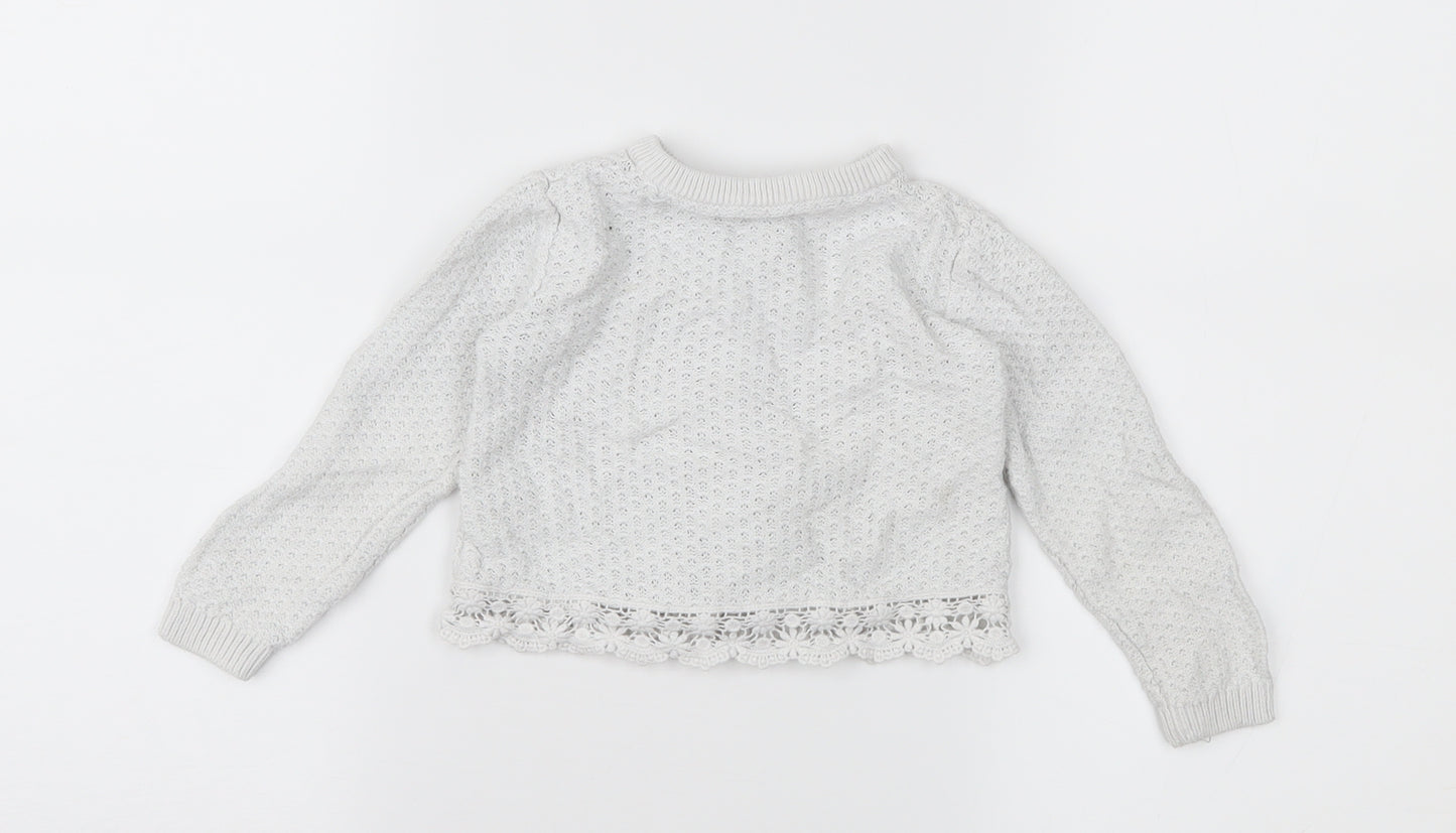 Preworn  Silver   Cardigan Jumper Size 12-18 Months