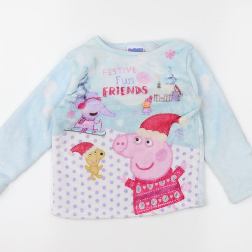 Peppa Pig Girls Blue Animal Print  Cami Pyjama Top Size 2-3 Years