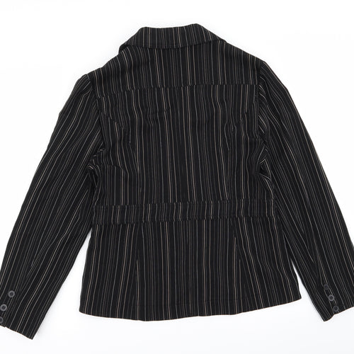 Preworn Womens Black Striped  Jacket  Size 14