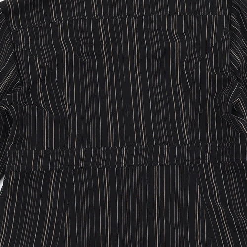Preworn Womens Black Striped  Jacket  Size 14