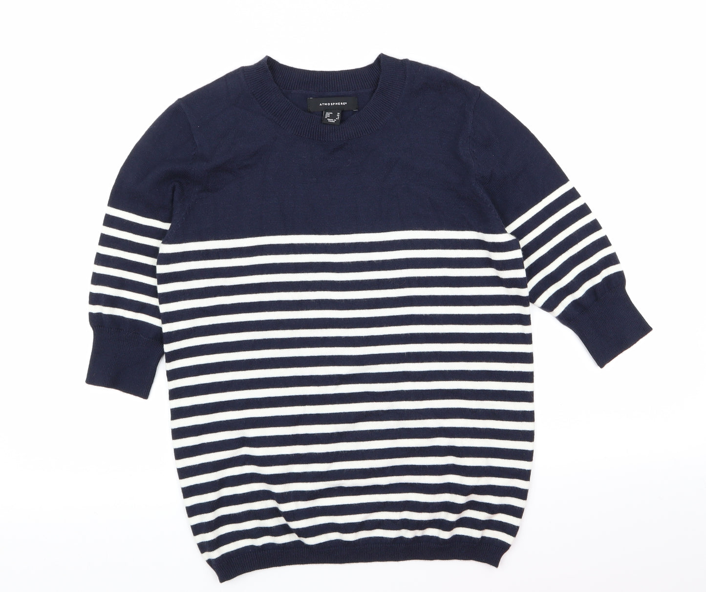 Atmosphere Womens Blue Striped  Pullover Jumper Size 10