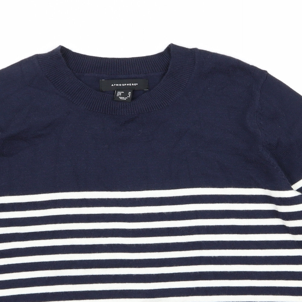 Atmosphere Womens Blue Striped  Pullover Jumper Size 10