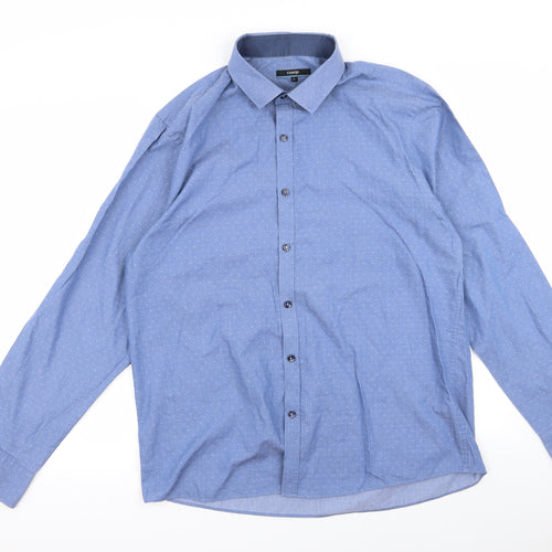 George Mens Blue    Button-Up Size L