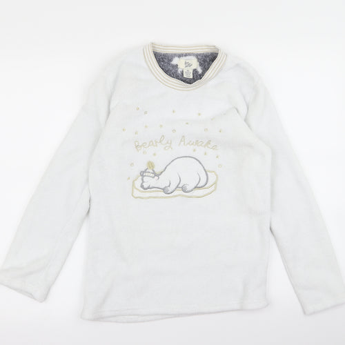 Preworn Womens White   Pullover Jumper Size S  - bearly awake