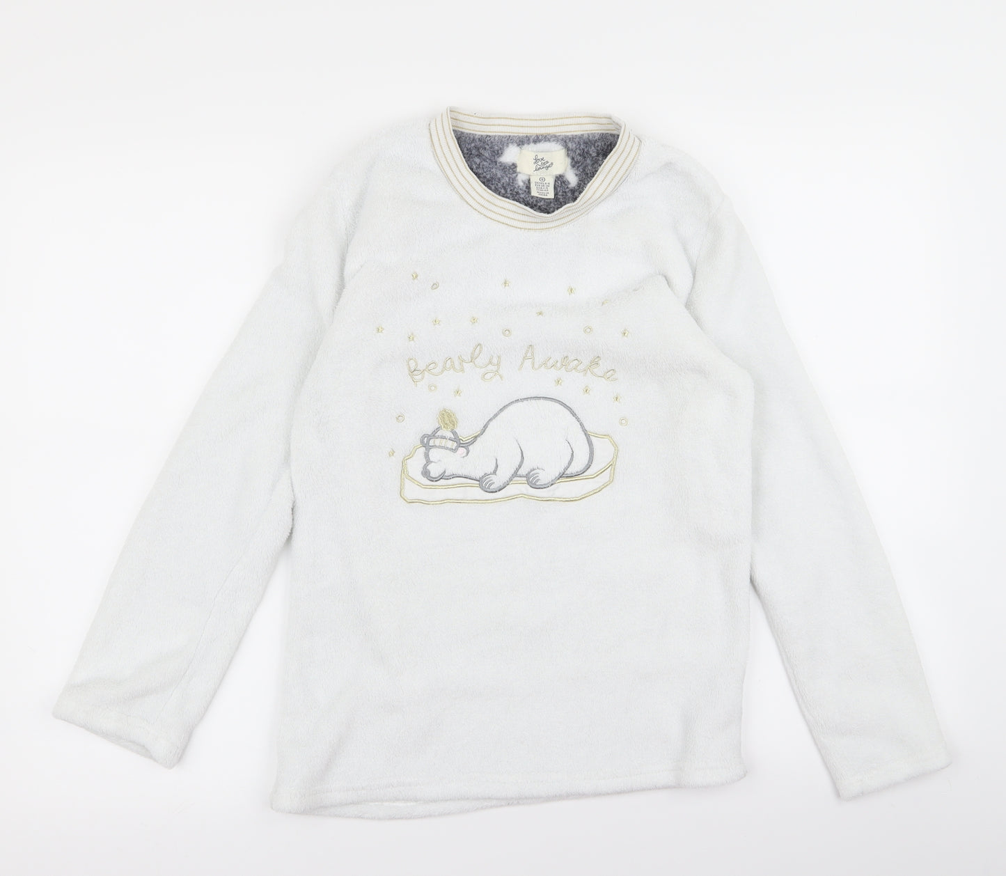 Preworn Womens White   Pullover Jumper Size S  - bearly awake