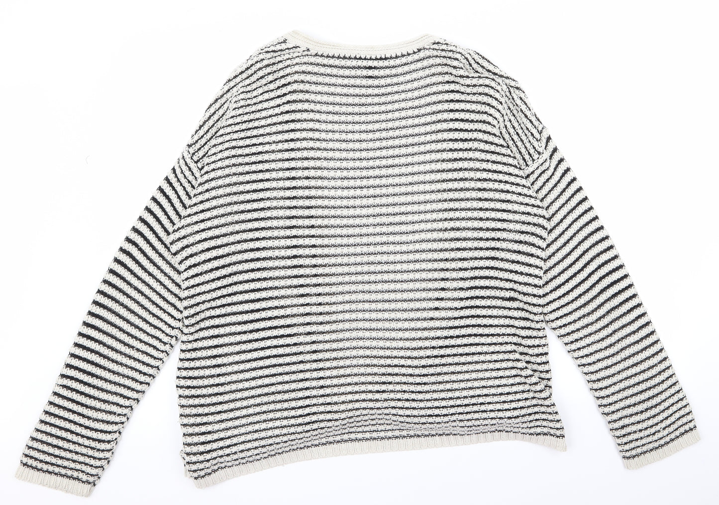 Topshop Womens Beige Striped  Cardigan Jumper Size 10