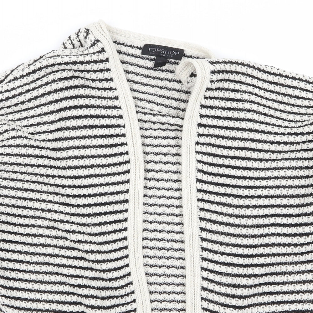 Topshop Womens Beige Striped  Cardigan Jumper Size 10