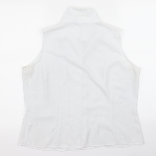 Anne Brooks Womens White   Basic Button-Up Size 14