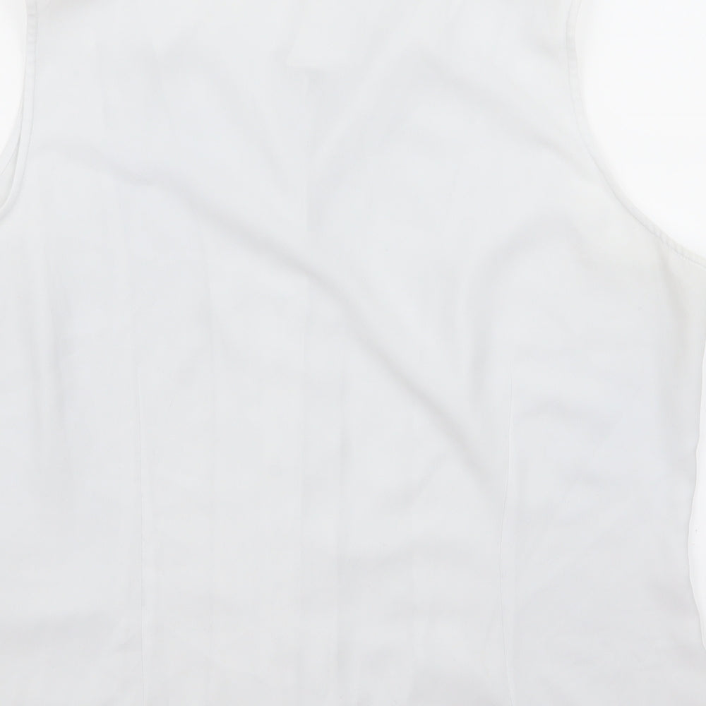 Anne Brooks Womens White   Basic Button-Up Size 14