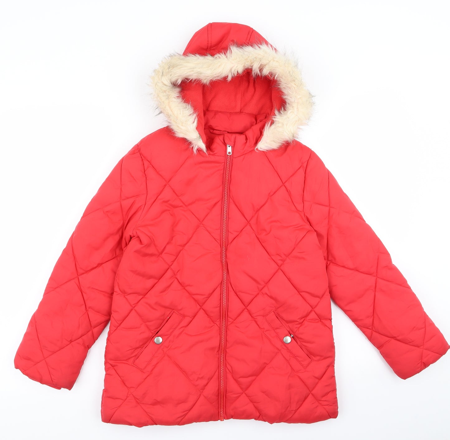 George Girls Red   Parka Jacket Size 9 Years