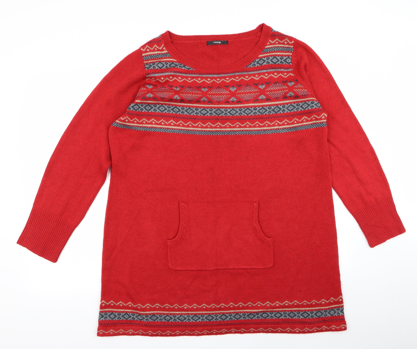 George Womens Red   Pullover Jumper Size 24  - CHRISMTAS