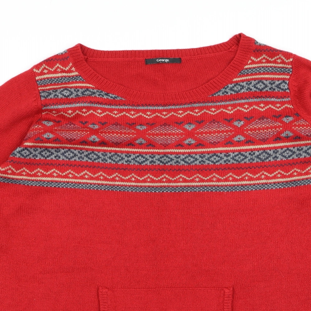 George Womens Red   Pullover Jumper Size 24  - CHRISMTAS