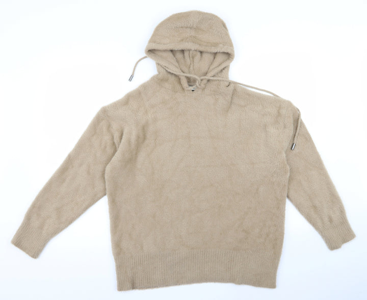 George Womens Beige Pullover Hoodie Size L