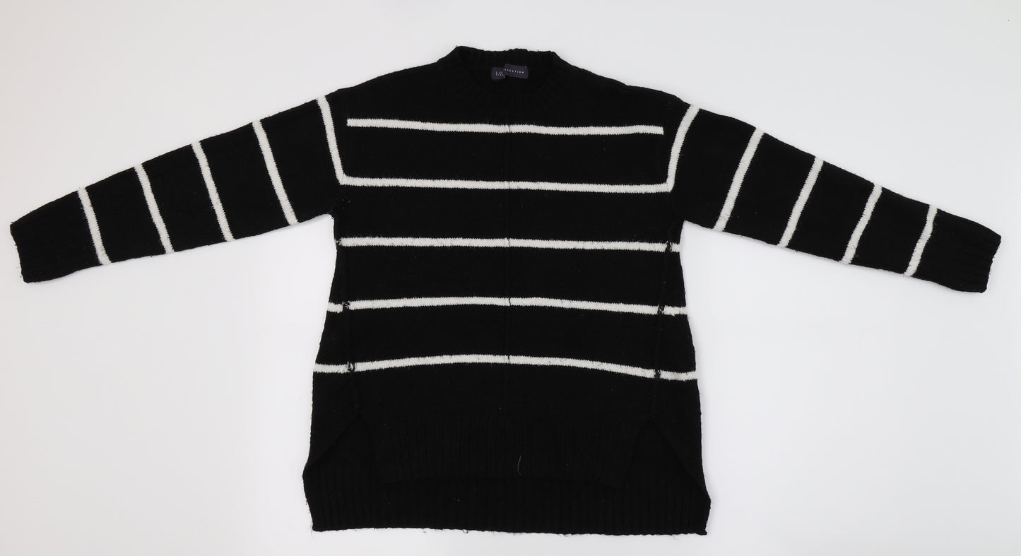 Marks and Spencer Womens Black Striped  Pullover Jumper Size S