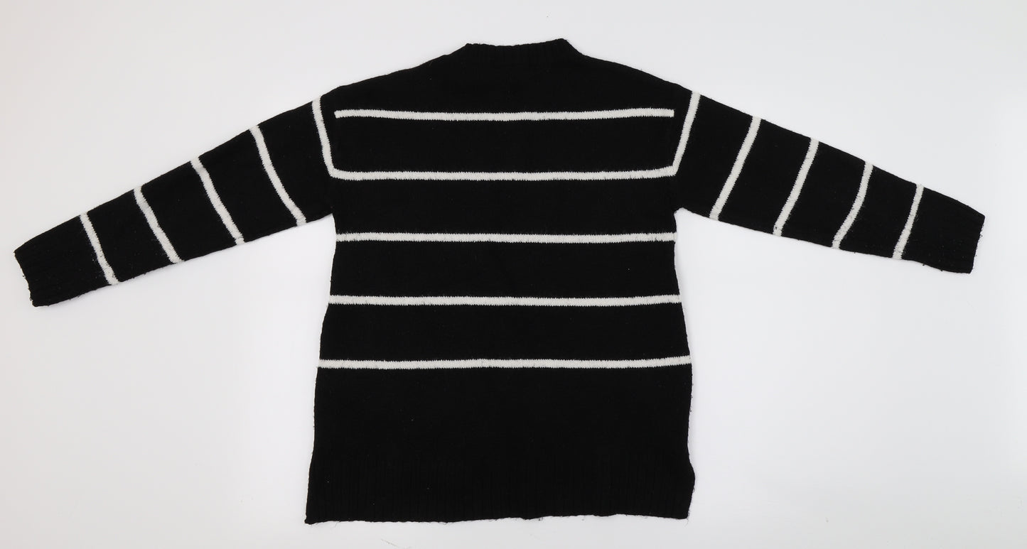 Marks and Spencer Womens Black Striped  Pullover Jumper Size S