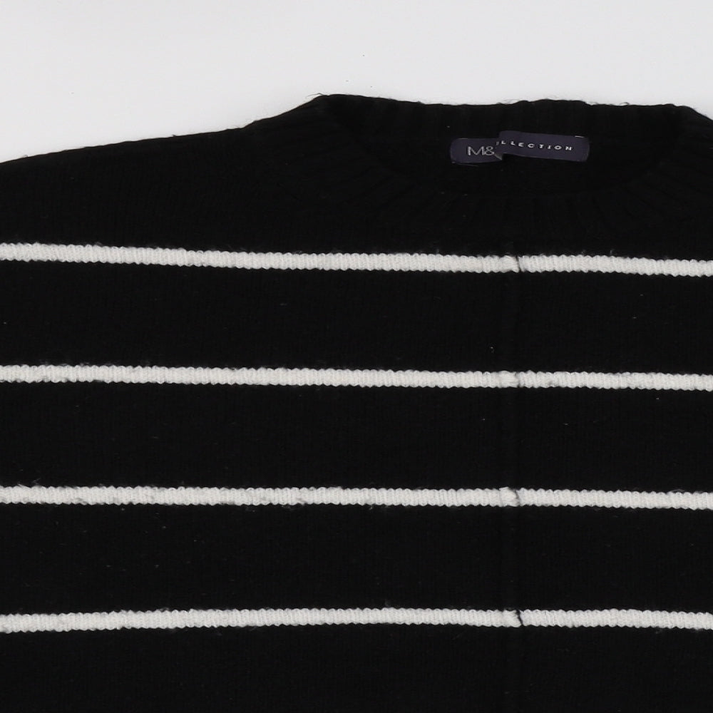 Marks and Spencer Womens Black Striped  Pullover Jumper Size S