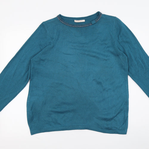 Anna rose Womens Blue   Pullover Jumper Size L  - Sequin detail