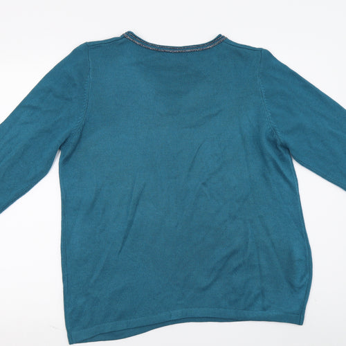 Anna rose Womens Blue   Pullover Jumper Size L  - Sequin detail