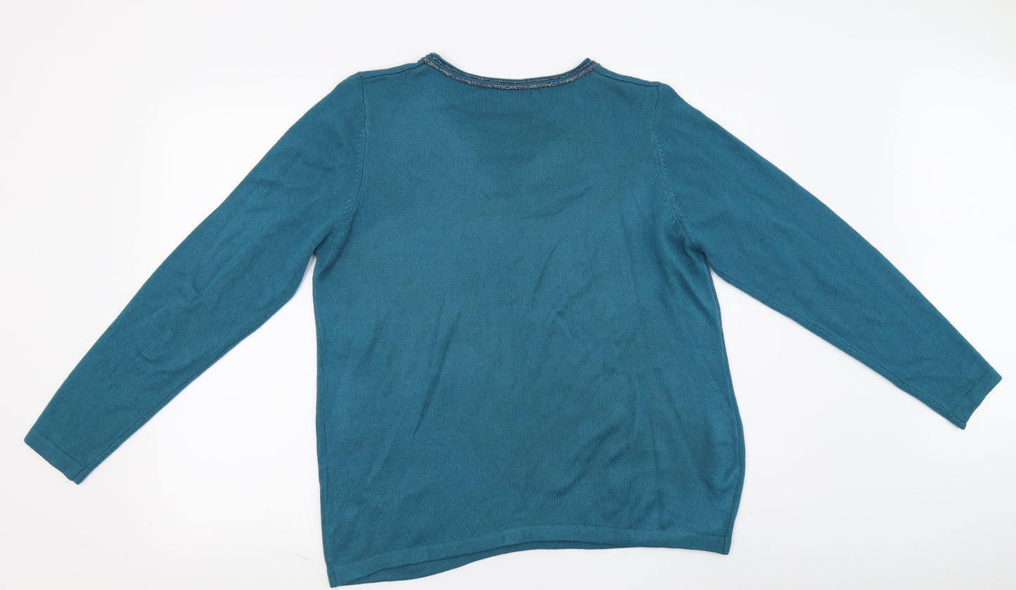 Anna rose Womens Blue   Pullover Jumper Size L  - Sequin detail