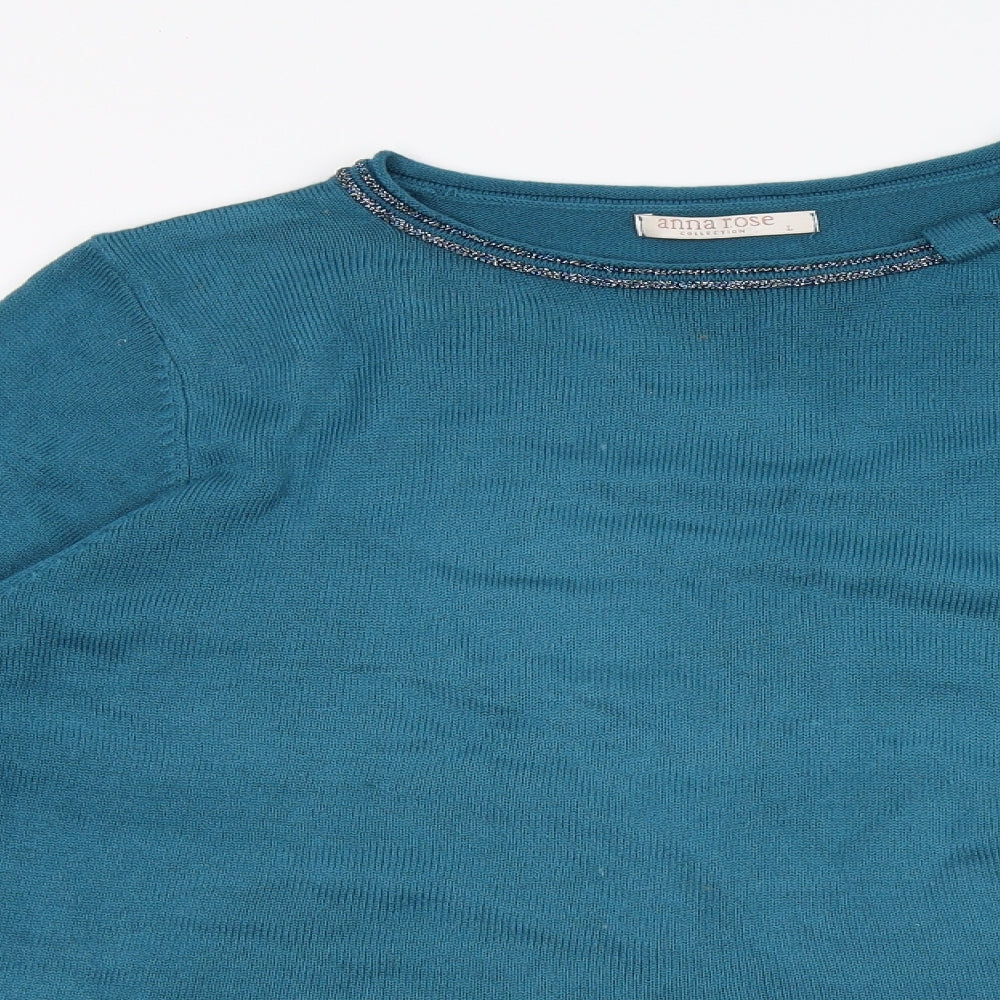 Anna rose Womens Blue   Pullover Jumper Size L  - Sequin detail
