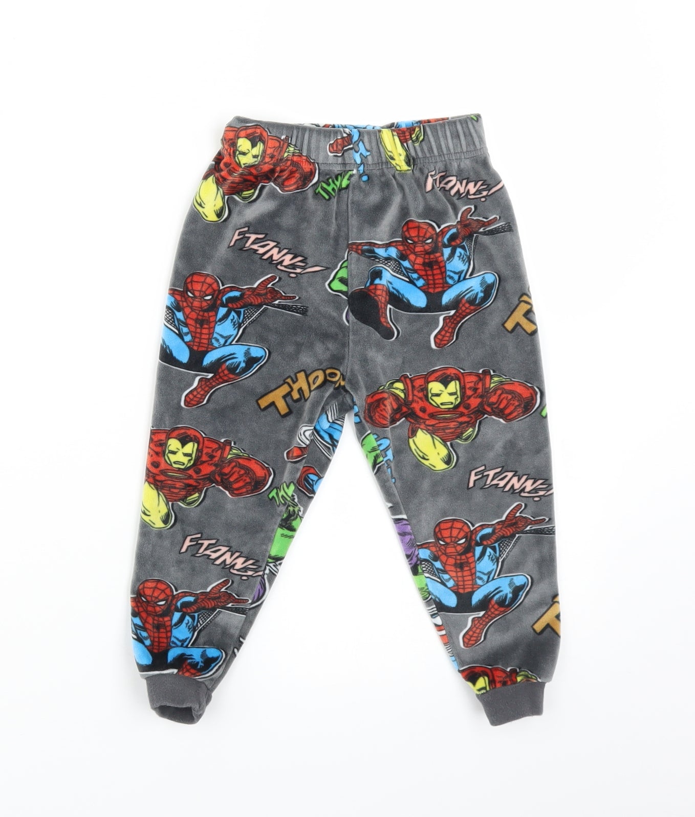 Marks and Spencer Boys Grey Geometric  Sweatpants Trousers Size 2-3 Years - MARVEL