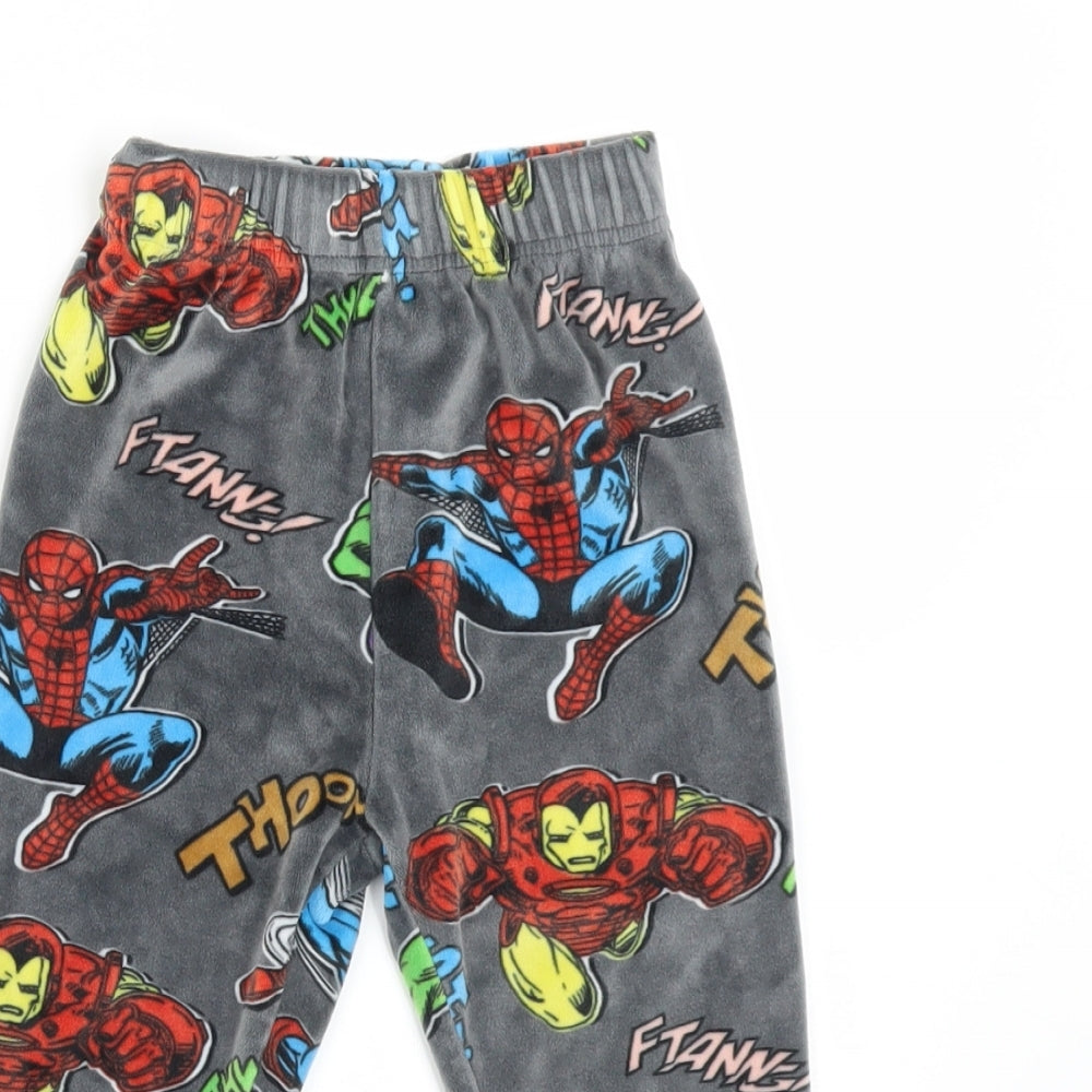 Marks and Spencer Boys Grey Geometric  Sweatpants Trousers Size 2-3 Years - MARVEL