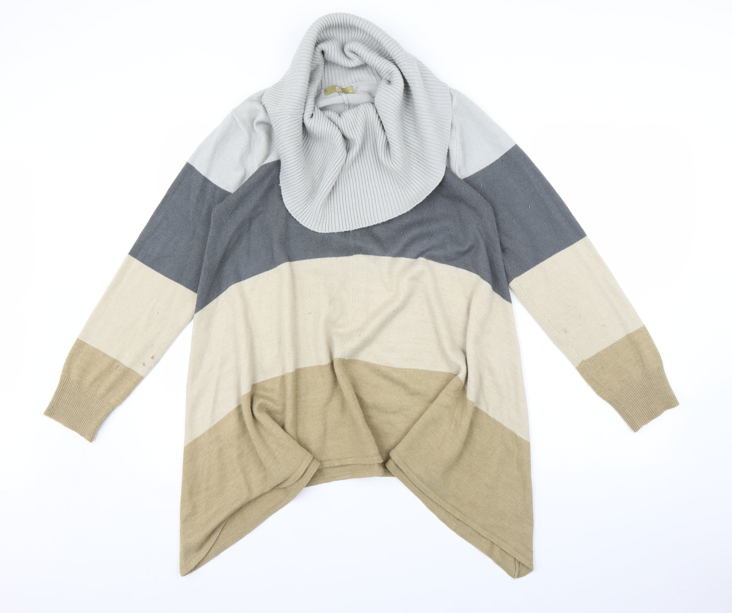 TU Womens Grey Striped  Pullover Jumper Size 14
