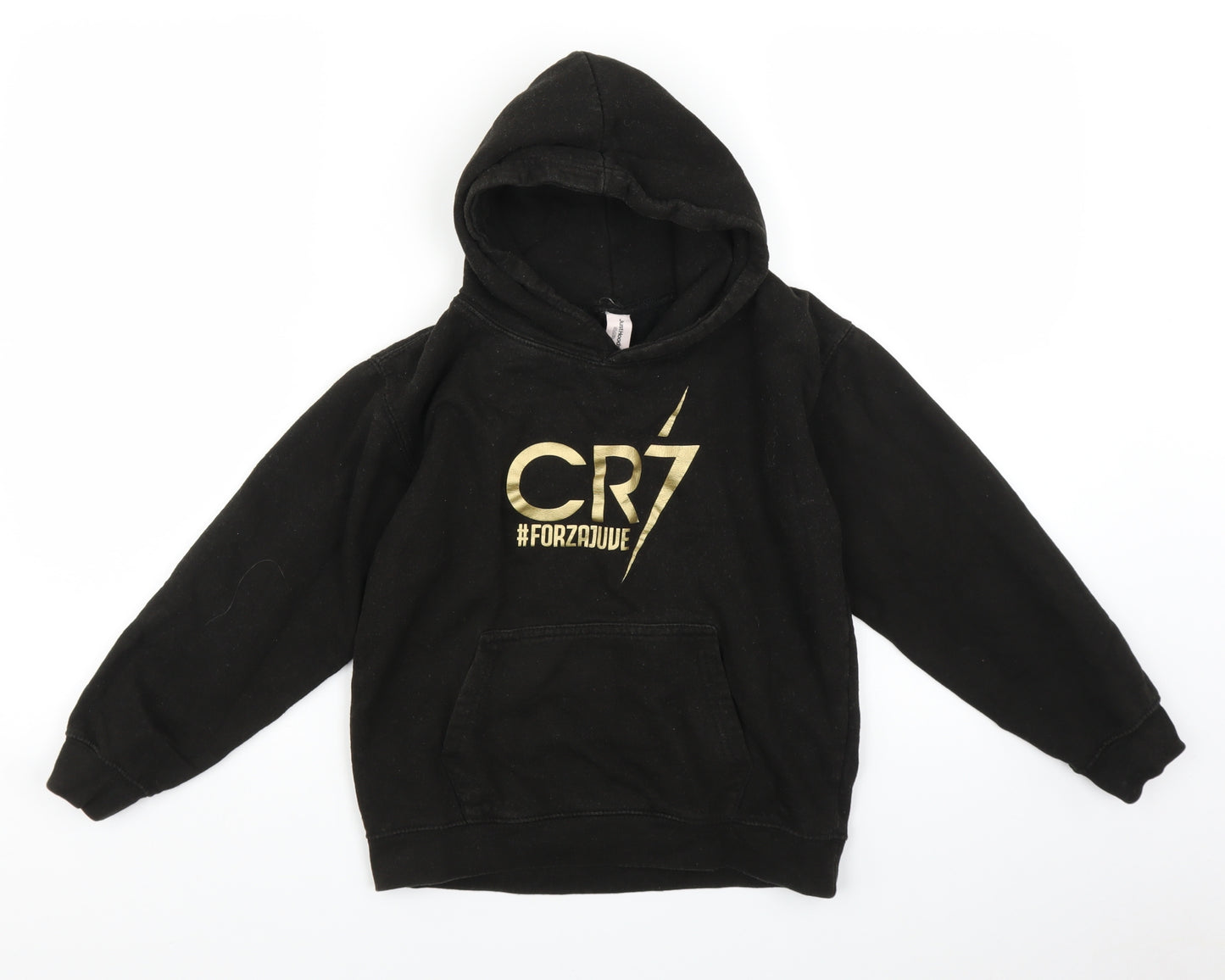Just Hoods Boys Black   Pullover Hoodie Size 9-10 Years  - Ronaldo