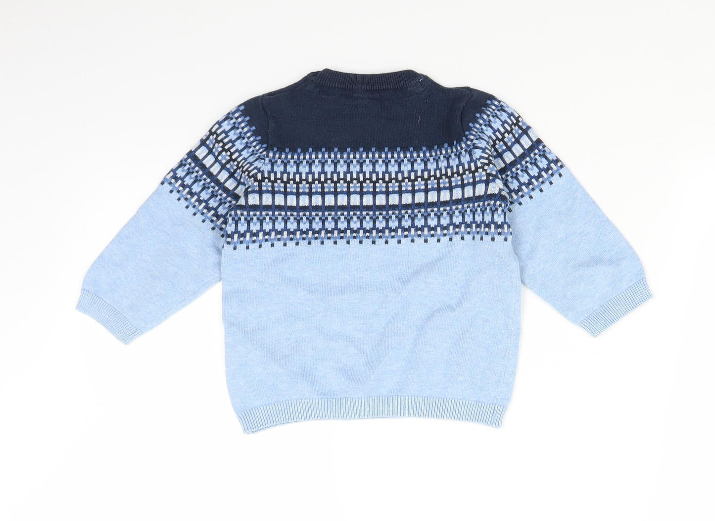 H&M Baby Blue Fair Isle  Pullover Jumper Size 12-18 Months