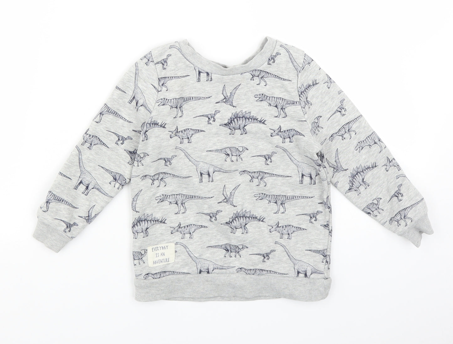Nutmeg Boys Grey Polka Dot  Pullover Jumper Size 2-3 Years  - DINOSAUR