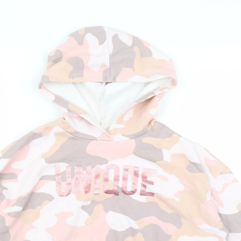 River Island Girls Pink Camouflage  Pullover Hoodie Size 11-12 Years