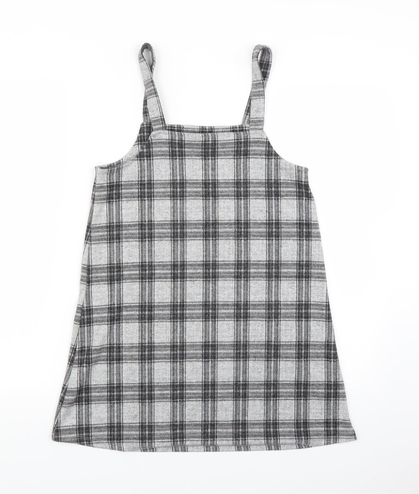 George Girls Grey Plaid  Pinafore/Dungaree Dress  Size 10-11 Years