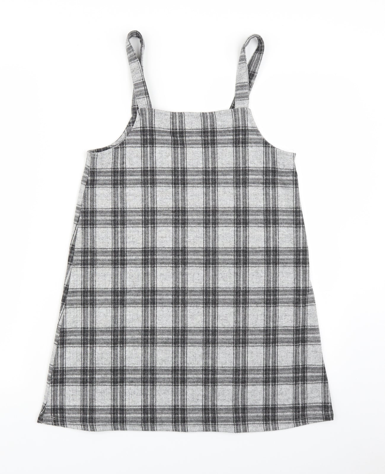 George Girls Grey Plaid  Pinafore/Dungaree Dress  Size 10-11 Years
