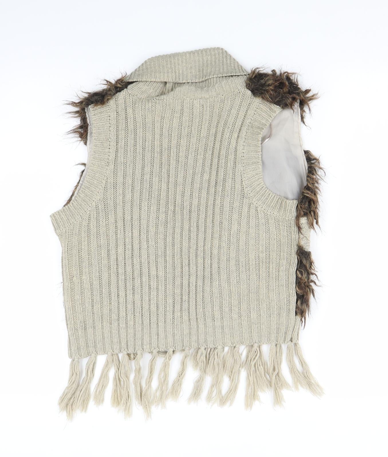 Internacionale Womens Beige  Knit Cardigan Jumper Size L