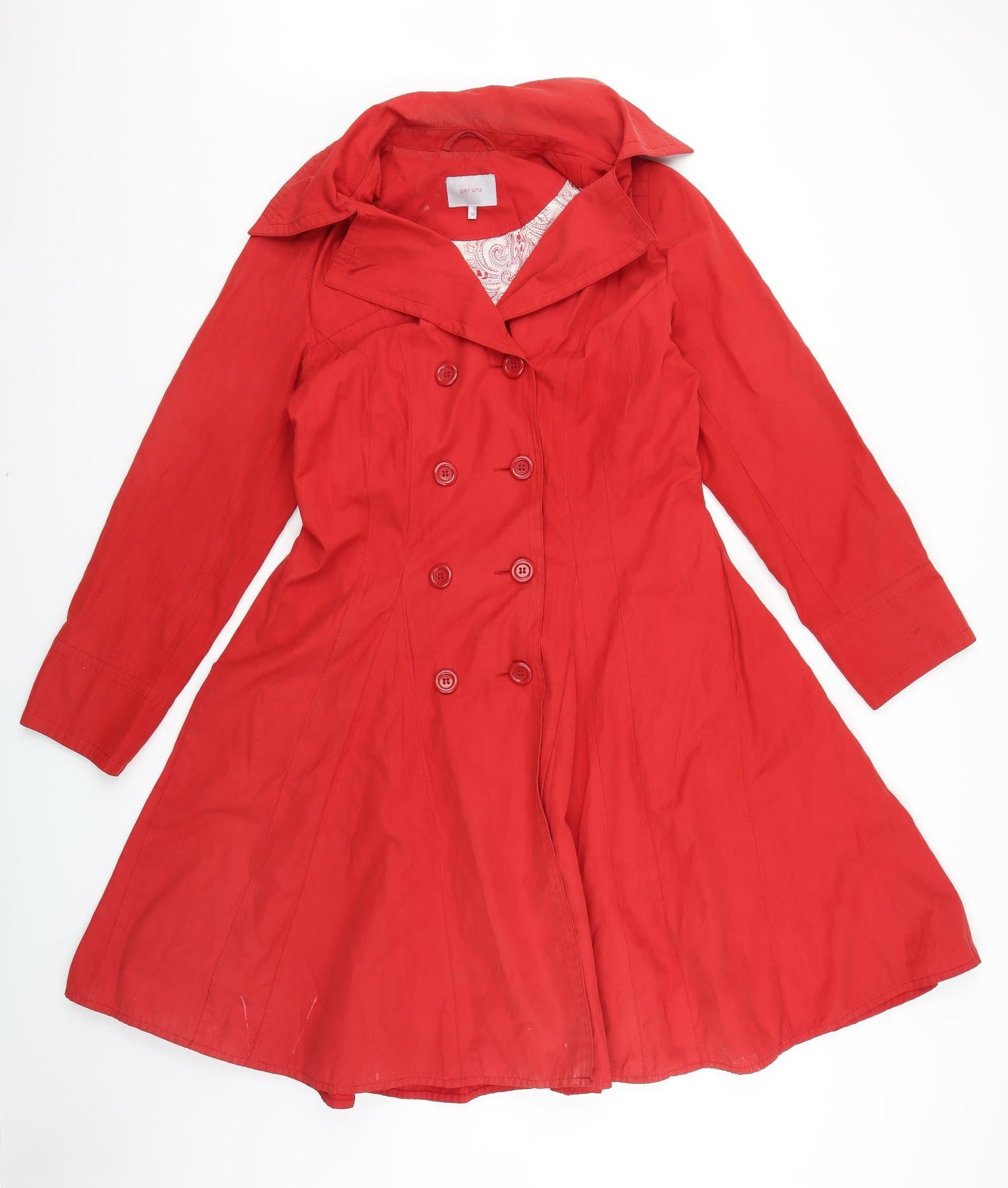 Per Una Womens Red   Overcoat Coat Size 14