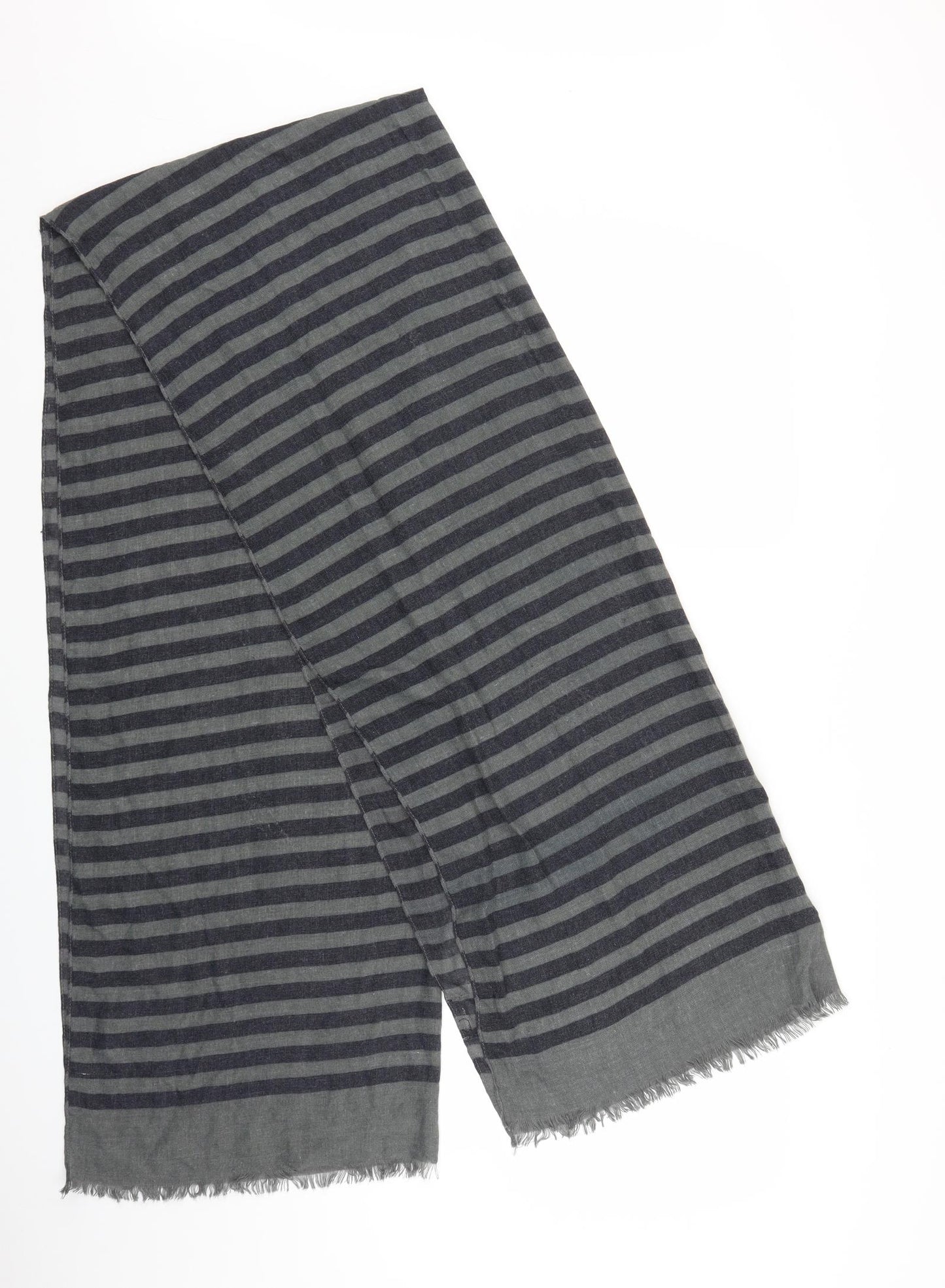 Zara Mens Grey Striped  Scarf  One Size