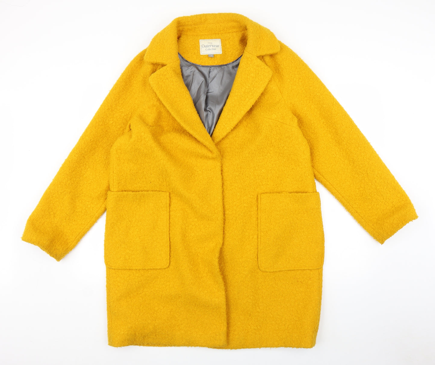 George Womens Yellow   Overcoat Coat Size 14