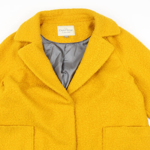 George Womens Yellow   Overcoat Coat Size 14