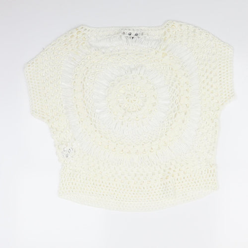 Select Womens White  Knit Pullover Jumper Size L