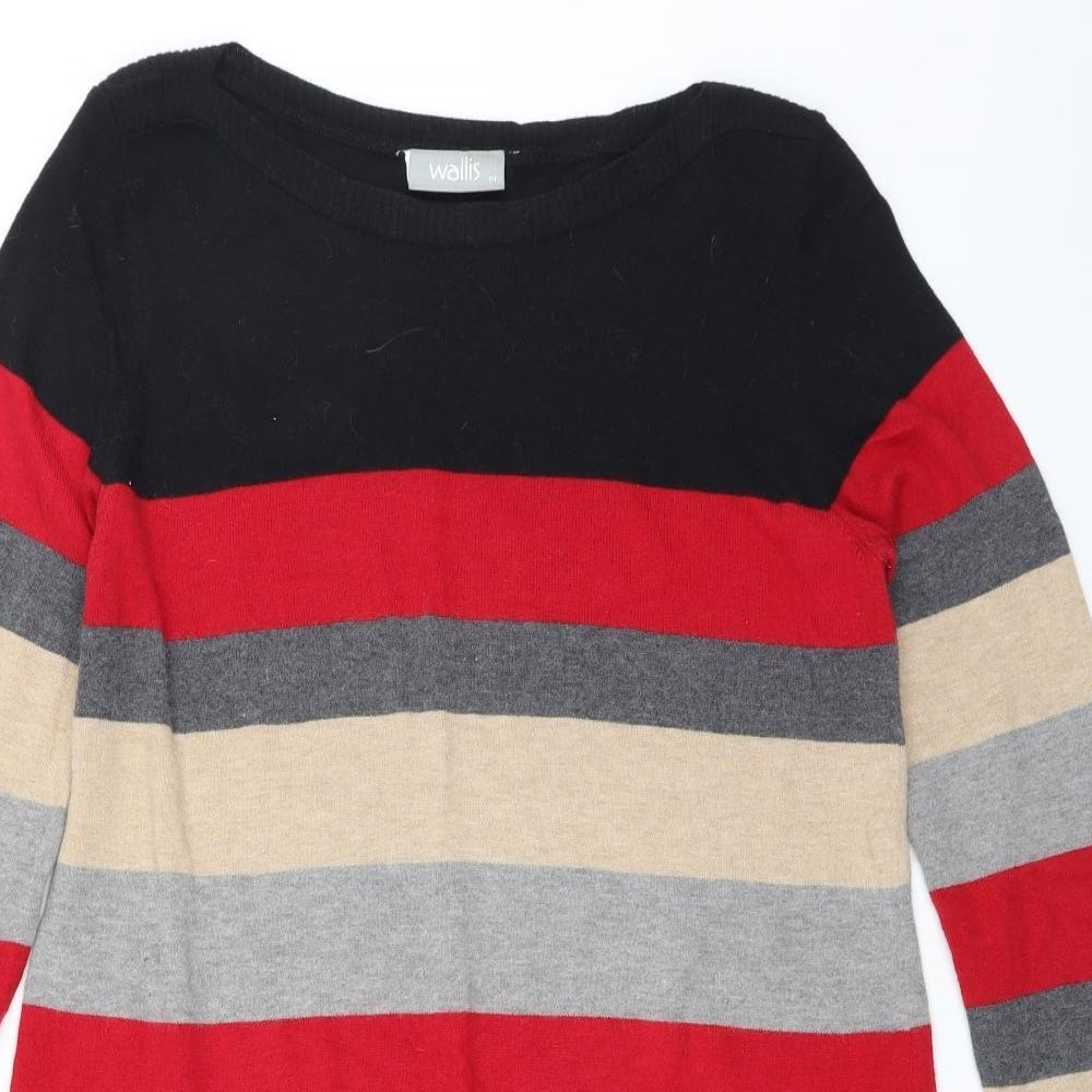Wallis Womens Grey Striped  Jumper Dress  Size M